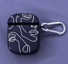 Abstract Face Art AirPods 1 and 2 Silicone Case With Keychain