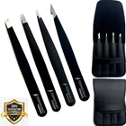 4PCS Eyebrow Tweezers Set – Precision Stainless Steel Grooming Tool Kit for face
