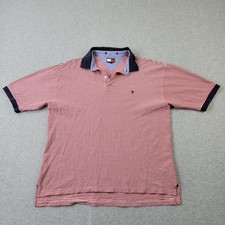 Tommy Hilfiger Polo Mens XL Red Striped Shirt
