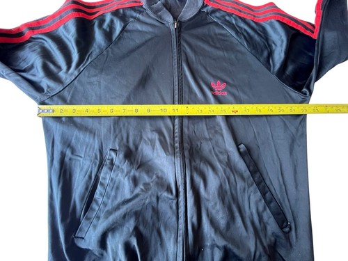 Vintage Men's 80s Adidas ATP Keyrolan Trefoil Track Jacket Black Red Sz L- USA - Picture 6 of 13