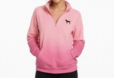 PINK Victoria's Secret Quarter Zip Sweatshirt Pink Ombre Pullover Women's Small