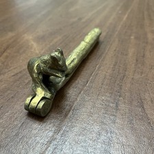 Vintage Squirrel Brass Nut Cracker Solid Heavy Nutcracker Branch Limb 6"