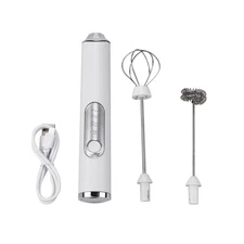 White Foamer Kitchen Tool Milk Frother Egg Beater Electric Stirrer Whisk Mixer u