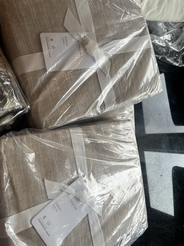 2 Pottery Barn EMERY LINEN/COTTON curtains 50 120 oatmeal light filtering New - Afbeelding 1 van 2