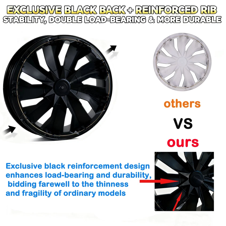 4 PCS 17" Wheel Covers Full Hub Caps R17 Rim fit for Volkswagen Beetle 2010-2019 - Image 3 of 4