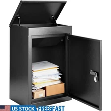 Keyless Mailbox Lockable Parcel Drop Box Wall Mounted Weatherproof Storage New