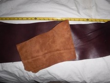 Brown Full Grain Leather Sheets Cowhide Leather Pre-Cut Pieces 5x20 inches