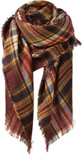 Women's Plaid Blanket Scarf Tartan Scarves Oversized Wrap Shawl for Winter