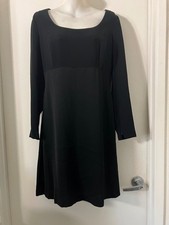 Vintage Linda Allard Ellen Tracy Black Dress Size 6 Knee Length Career Business