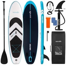 SereneLife 11’6” Inflatable SUP Paddleboard 485lb Pet-Friendly Wide Stable Deck
