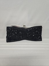 Women's Clutch Purse Bow Shaped Black Sequins