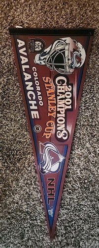NHL Colorado Avalanche Vintage 2001 Stanley Cup Champions Helm Logo Wimpel - Bild 2 von 4