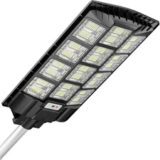 2kW Commercial LED Solar Street Lights Outdoor 1000000LM Dusk To Dawn Lamp +Arm