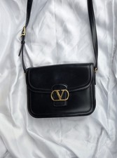 Valentino Garavani 9to5 Smooth Calfskin Shoulder Bag / Black / Leather Strap