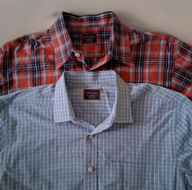 UNTUCKit Long Sleeve Plaid Shirt Men's Medium Button Down Preppy Lot Of 2