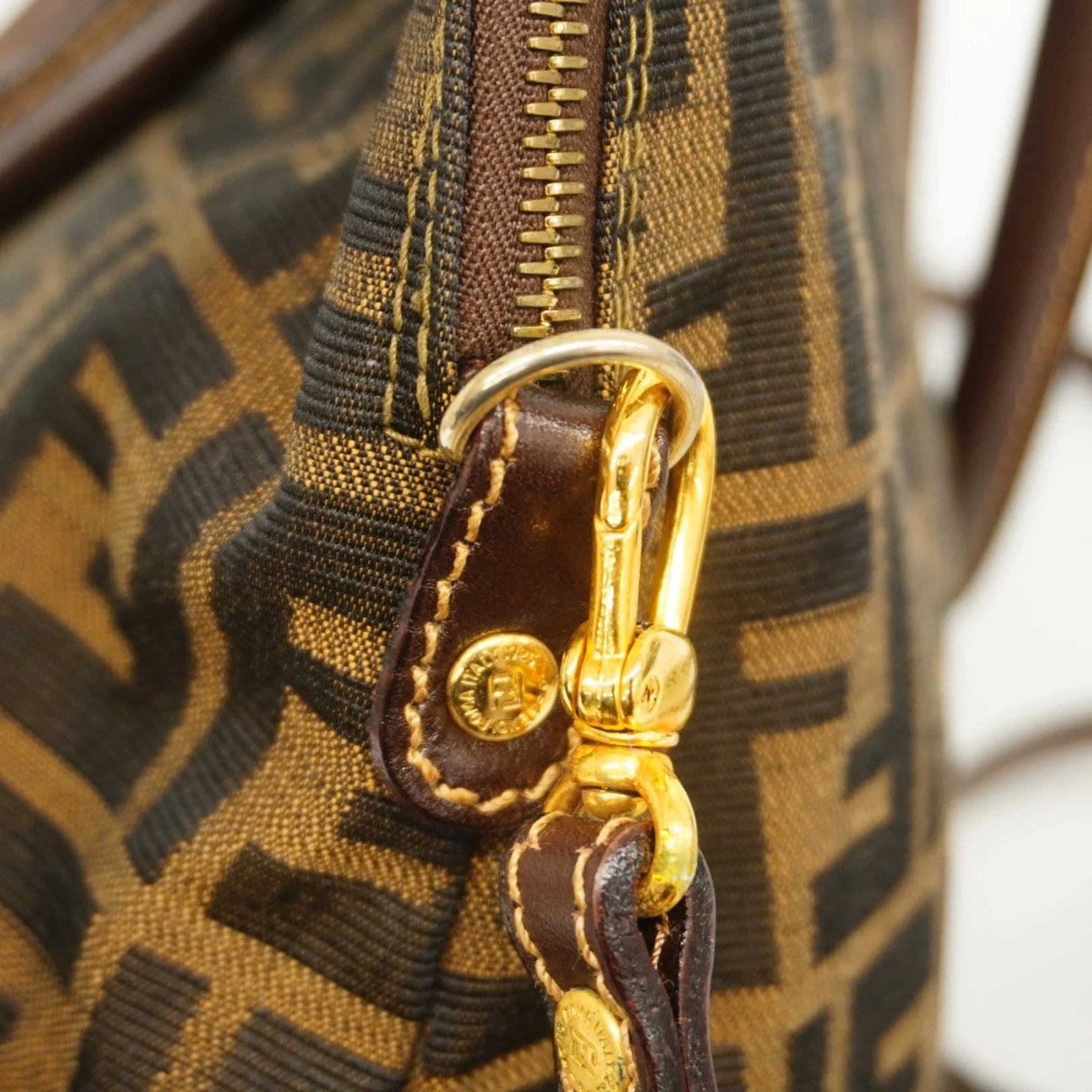 Fendi Zucca nylon canvas handbag, brown, 2-way bag for women GZl1fg3x thumbnail 8