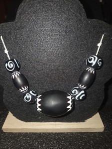 black and white six layer Chevron beads Zen round Venetian mix beads 