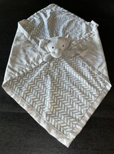 LULLABY LANE 24 GRAY WHITE ELEPHAHT SECURITY BLANKET LOVEY F4