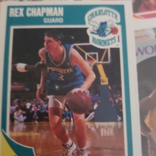 1989-90 Fleer Rex Chapman #15 Charlotte Hornets Rookie NBA Basketball Card. rookie card picture
