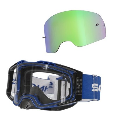 Schnorr MX Pro Motocross Brille Anti-Fog Tear-Off|Roll-Off + Wechselglass Grün