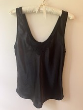 Maidenform Camisole Black Satin And Lace Size 36
