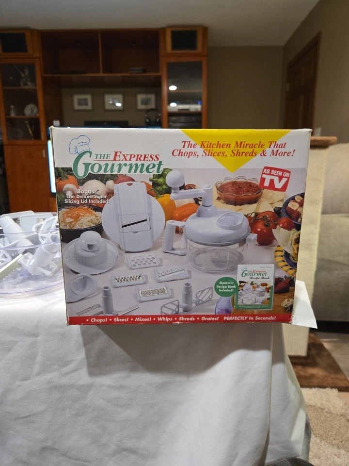 The Express Gourmet (As Seen On TV) Hand Food Processor COMPLETE SET Chop Shred
Opens in a new windo