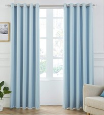 COASTLINE 3 Layers Coating Duckegg Blue 100% Blackout-Thermal Eyelet Curtain Ex