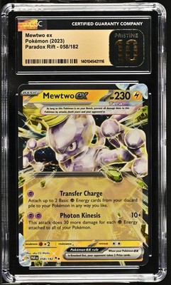 CGC 10 Pristine Mewtwo EX 058/182 Paradox Rift Full Art Double