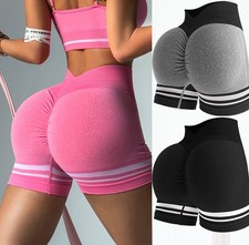 3 Piece Workout Shorts for Women Scrunch Butt Lifting V Back Booty Biker Shorts