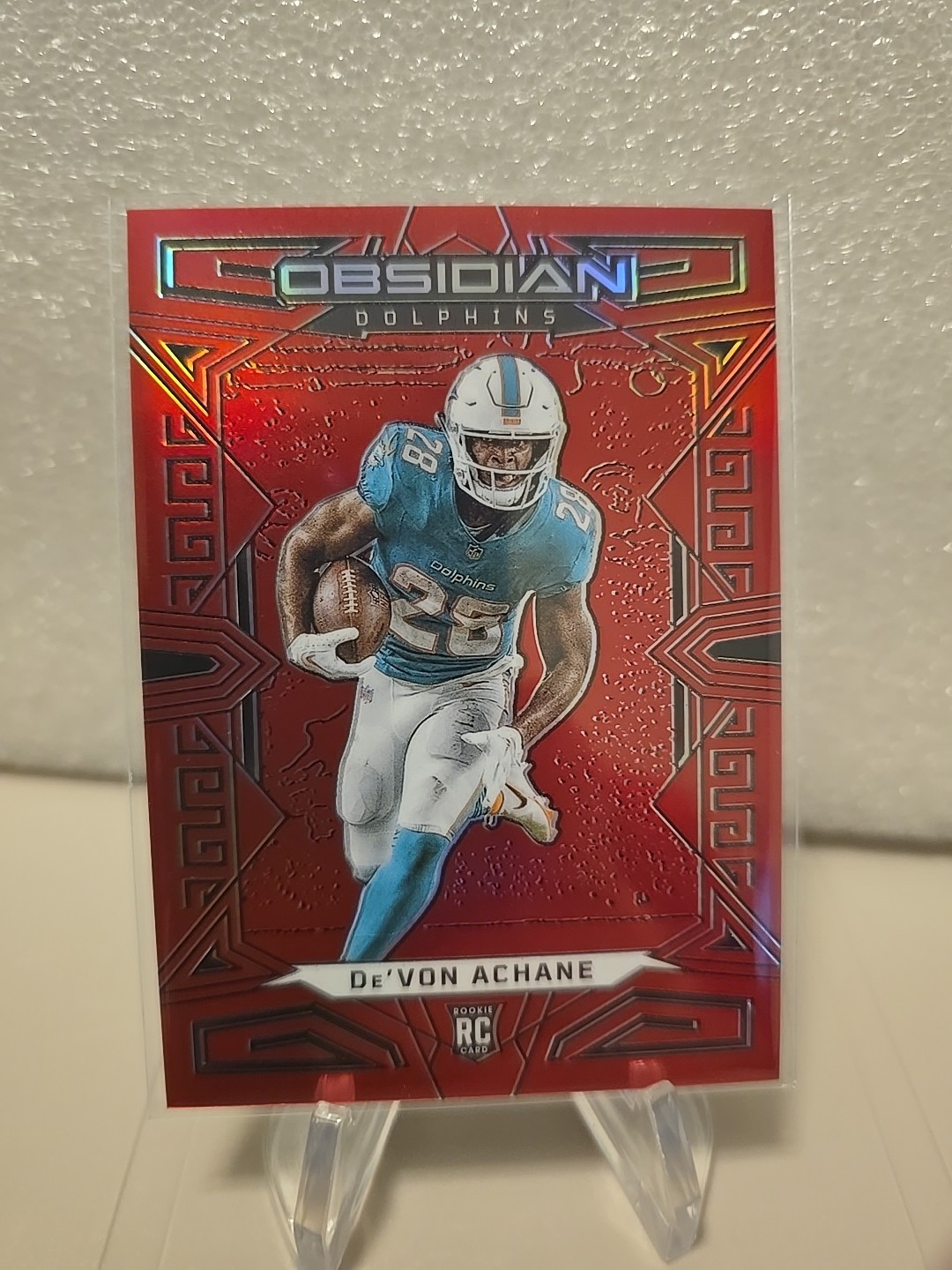2023 Devon Achane Red Flood Obsidian /90 Miami Dolphins