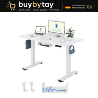 HöHenverstellbarer Schreibtisch Ergonomisch Mit Kabelmanagement 120X60Cm Weiß