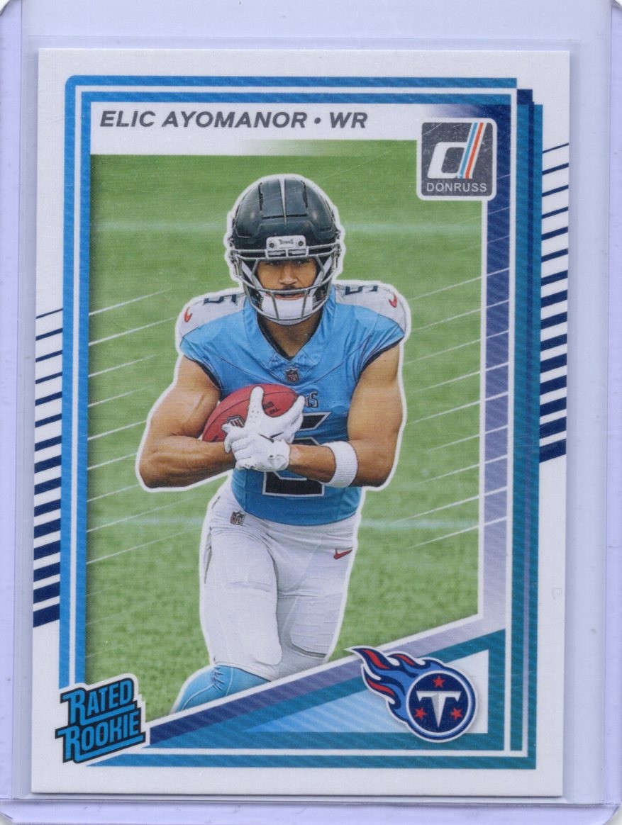 2025 Panini Donruss - Rated Rookie Elic Ayomanor #339 (RC) Tennessee Titans