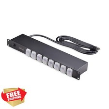StarTech.com 8-Outlet Horizontal Rack Mount PDU, 1U Power Strip, Outlet On/Of...