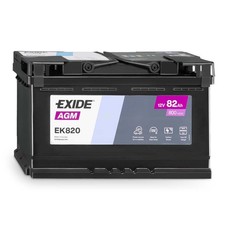 Exide 82Ah Autobatterie EK820 AGM 800A/EN 12V Start-Stop betriebsbereit