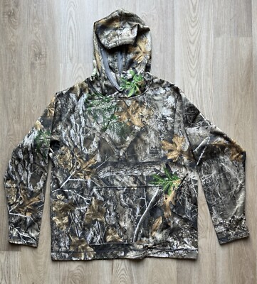 LOOGU Men's Fleece Lined Camo Hoodie - Super Tree Camo Pullover For Hunting & Outdoor, 3XL