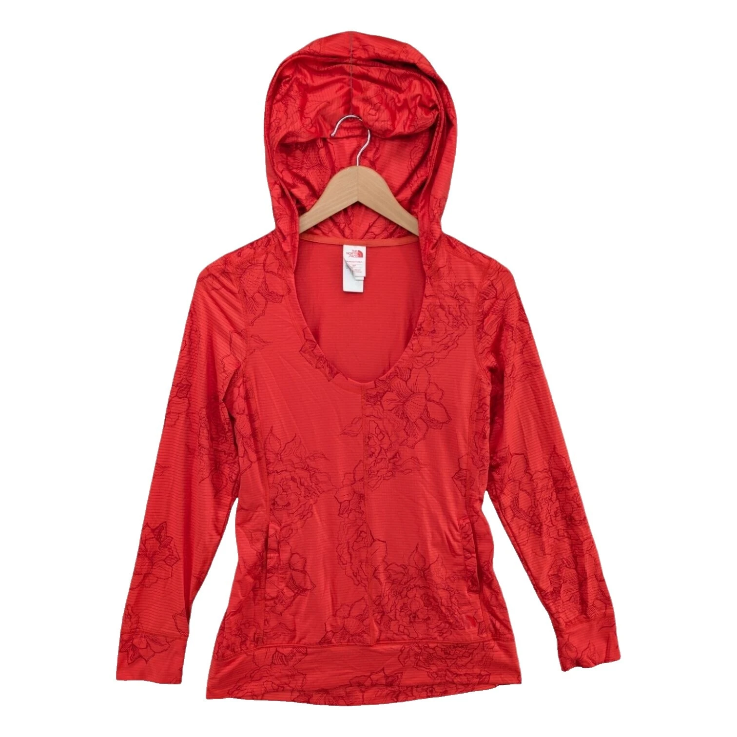 北面涤纶花卉运动服上衣女