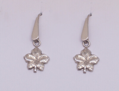 Cozzi Gioielli Sterling Silver 925 Ivy Leaf Drop Earrings Lucky Charm