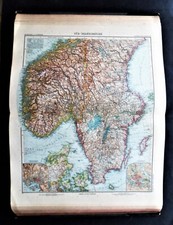 Mappa antica Scandinavia Norvegia Svezia Finlandia - Atlante geografico Stieler