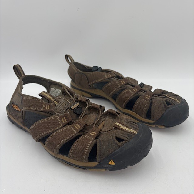 Sandali da trekking Keen Clearwater CNX in pelle marrone punta chiusa da uomo taglia 11? (LEGGI)