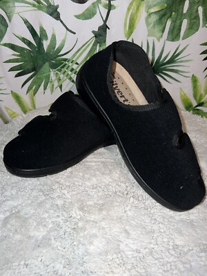 Silvert's stretchable comfort buster Shoe slipper black women's size