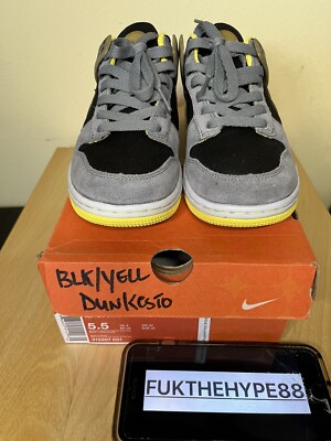 NIB DS 2006 Nike Air Zoom Dunkesto Black/Sonic Yellow Men's size