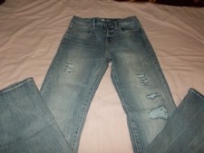 Old Navy Karate Slim Jeans Size 14 Stretch Light Blue Distressed Look