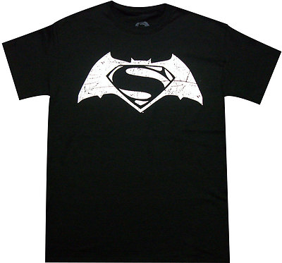 DC Comics Batman VS Superman - White Distressed Movie Logo Adult T-Shirt