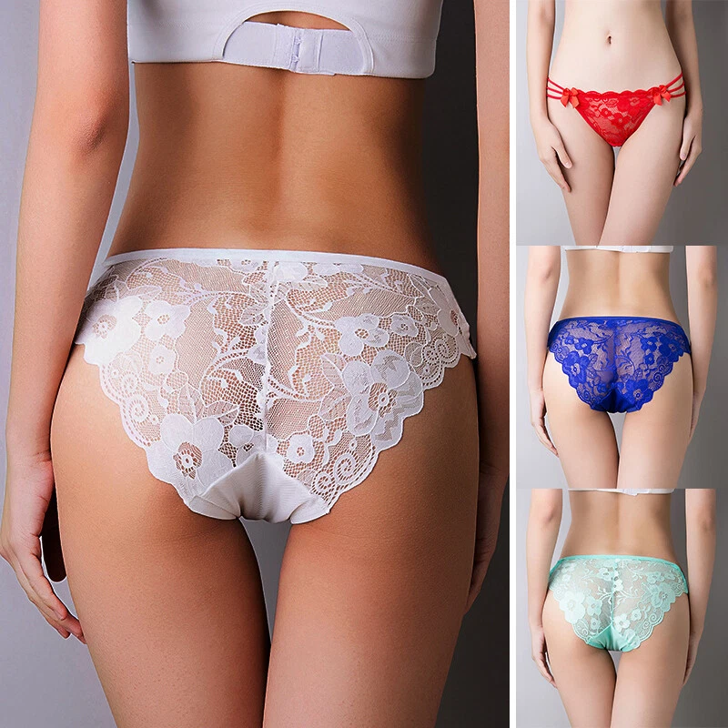 Womens Sexy Lace See Through Panties Lingerie Low Waist Panty Briefs  Underwear