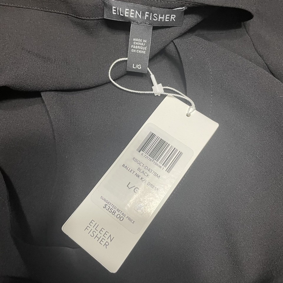 NWT EILEEN FISHER SILK CREPE K/L DRESS Size L eBay