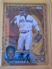 Jazz Chisholm 2023 Topps Chrome Gilded Wave Gold Etch 39/75 #58 Marlins/Yankees