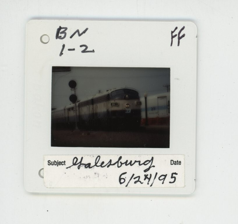 Duplicate Train Slide Burlington Northern #BN-1 06/24/1995 Galesburg Illinois FF