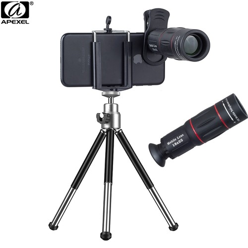 APEXEL 18X Telephoto Zoom Monocular Phone Camera Lens Tripod for iPhone Samsung