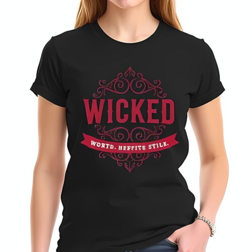 Vintage WICKED Graphic T-Shirt for Women - Edgy Black Tee -All cotton