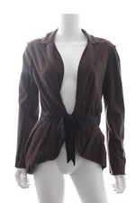 Lanvin Ribbon-trimmed Merino Wool Jacket / Brown